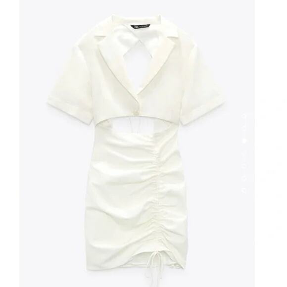 Zara White Cut Out Backless Dress Size Xs NWT - Picture 2 of 8